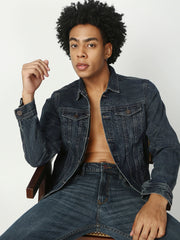 Vintage Blue Slim Fit Denim Jacket