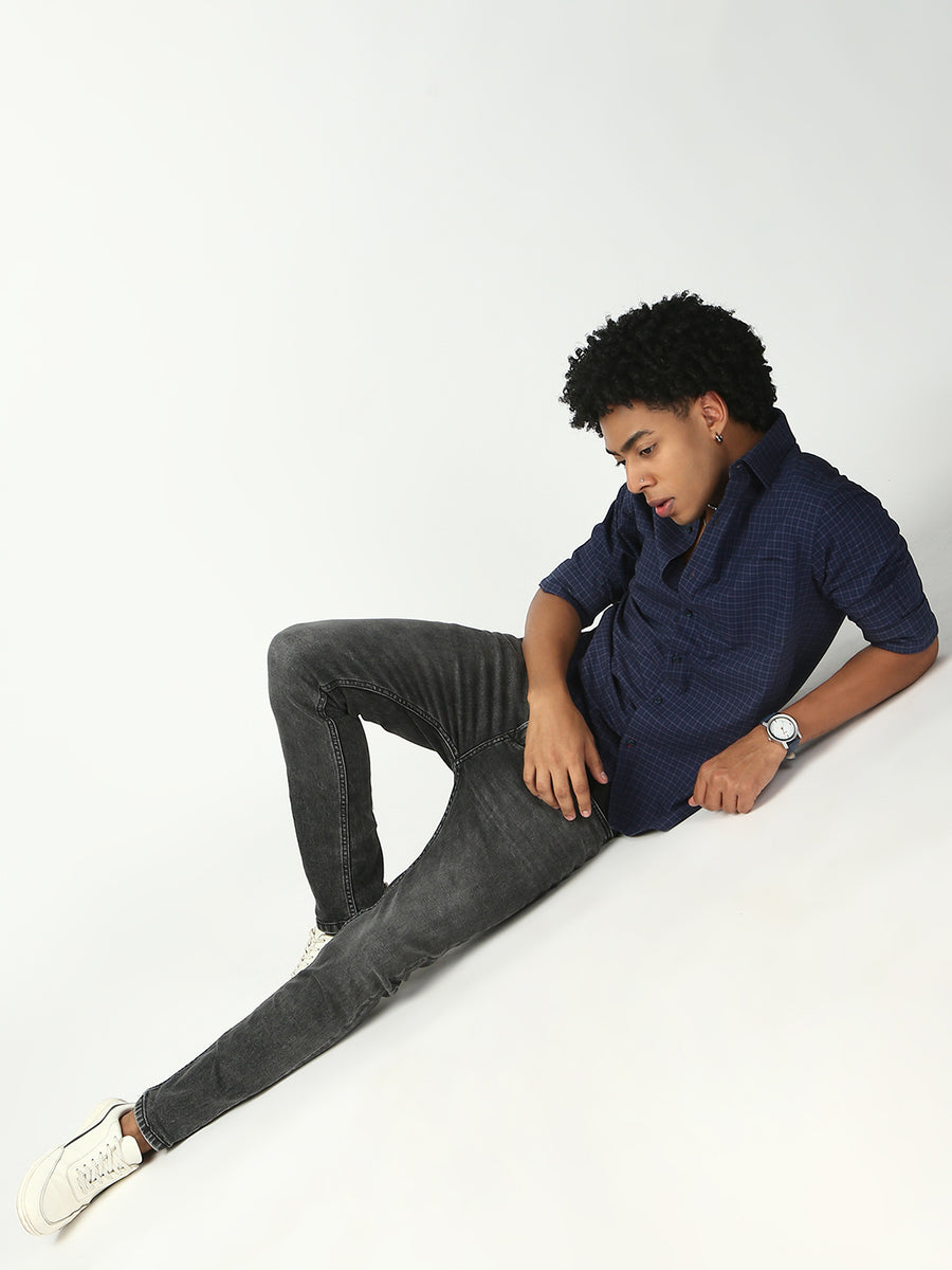 Gray Slim Fit Stretchable Jeans