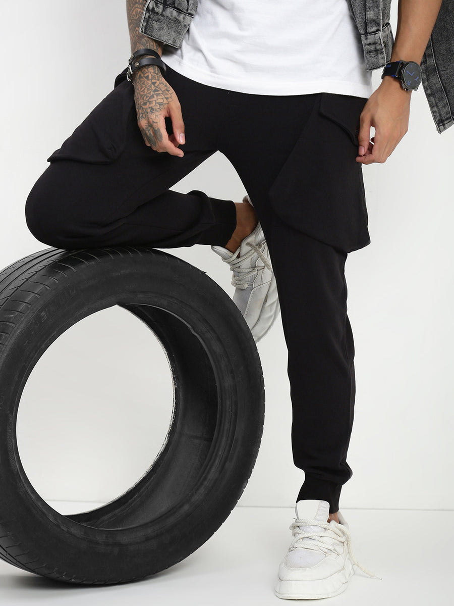 Black  Relax Fit Cross Pocket Lower