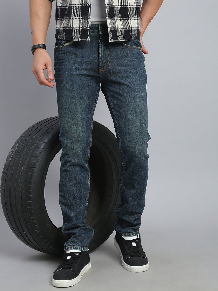 Dark Blue Comfort Slim Fit Stretchable Jeans