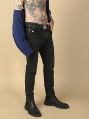 Carbon Black Selvedge Slim Straight Stretchable Jeans