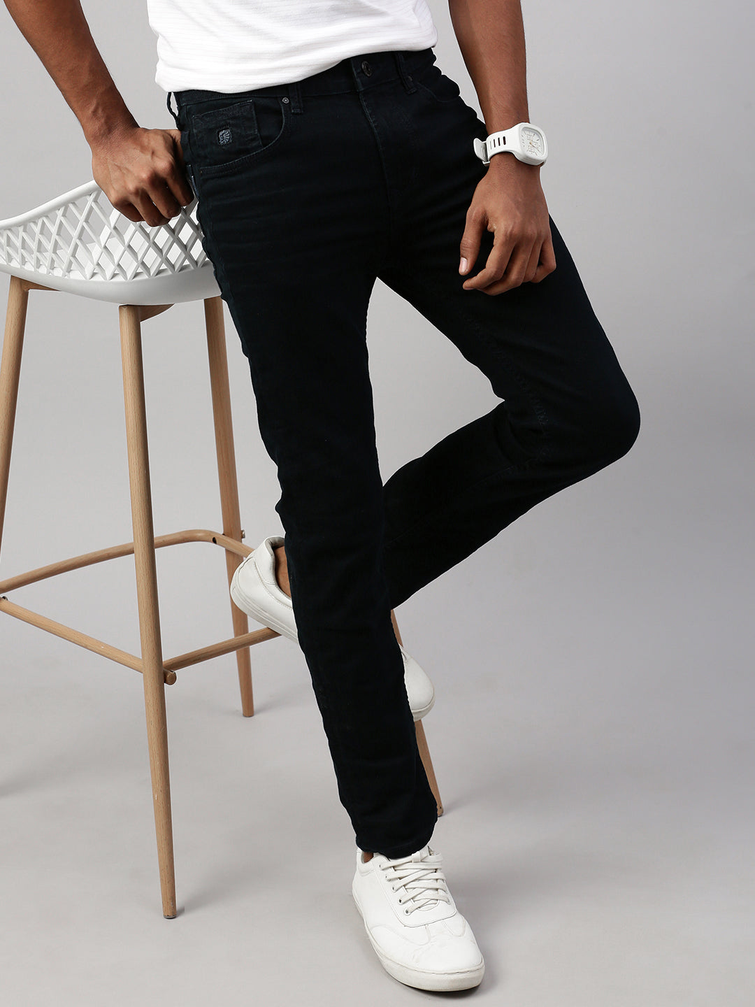 Blue Green Raw Wash Slim Fit Jeans