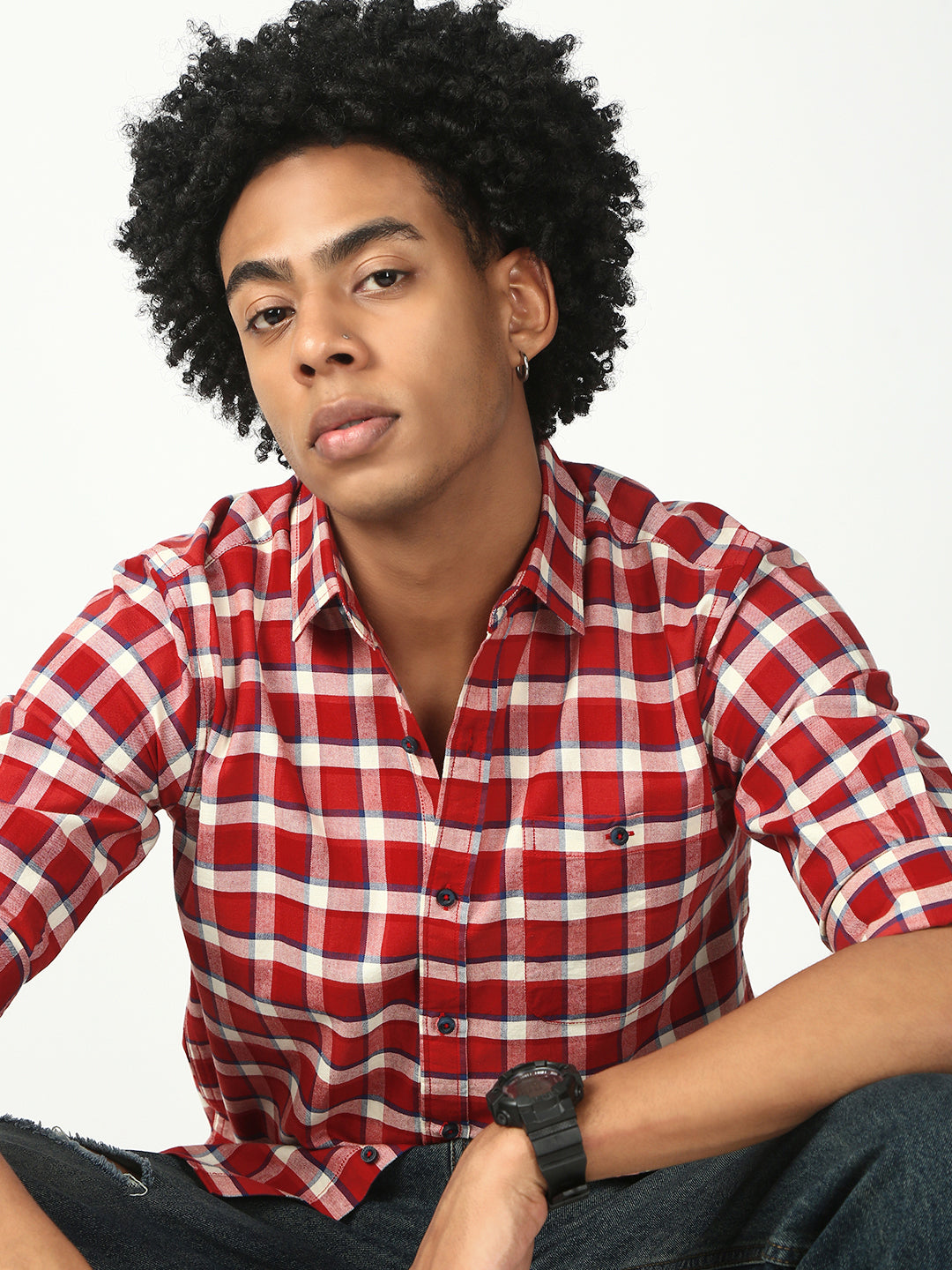Checks Full Sleeve Relax Shirt With Pocket