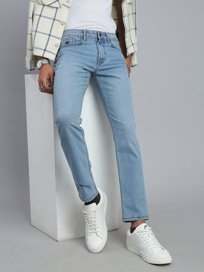 Ice Blue Comfort Slim Fit Stretchable Jeans