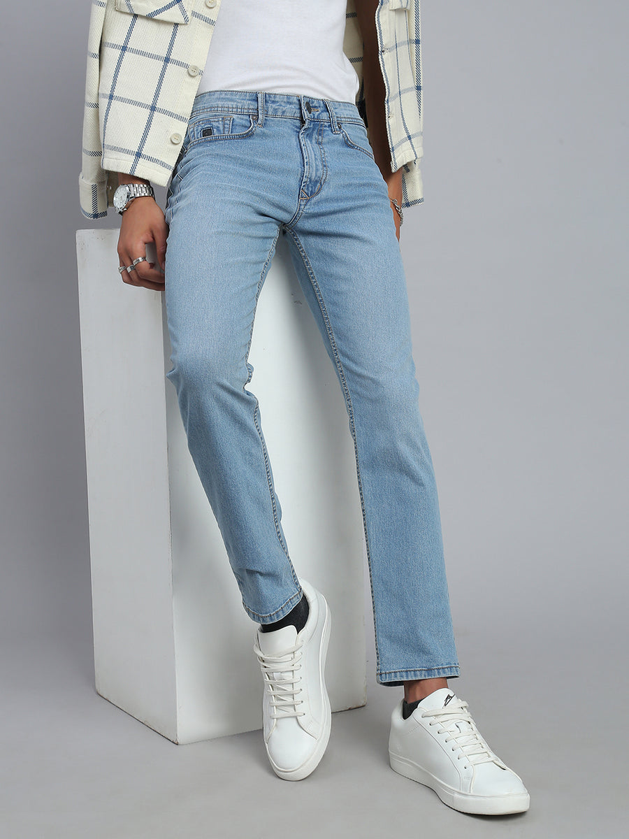 Ice Blue Comfort Slim Fit Stretchable Jeans