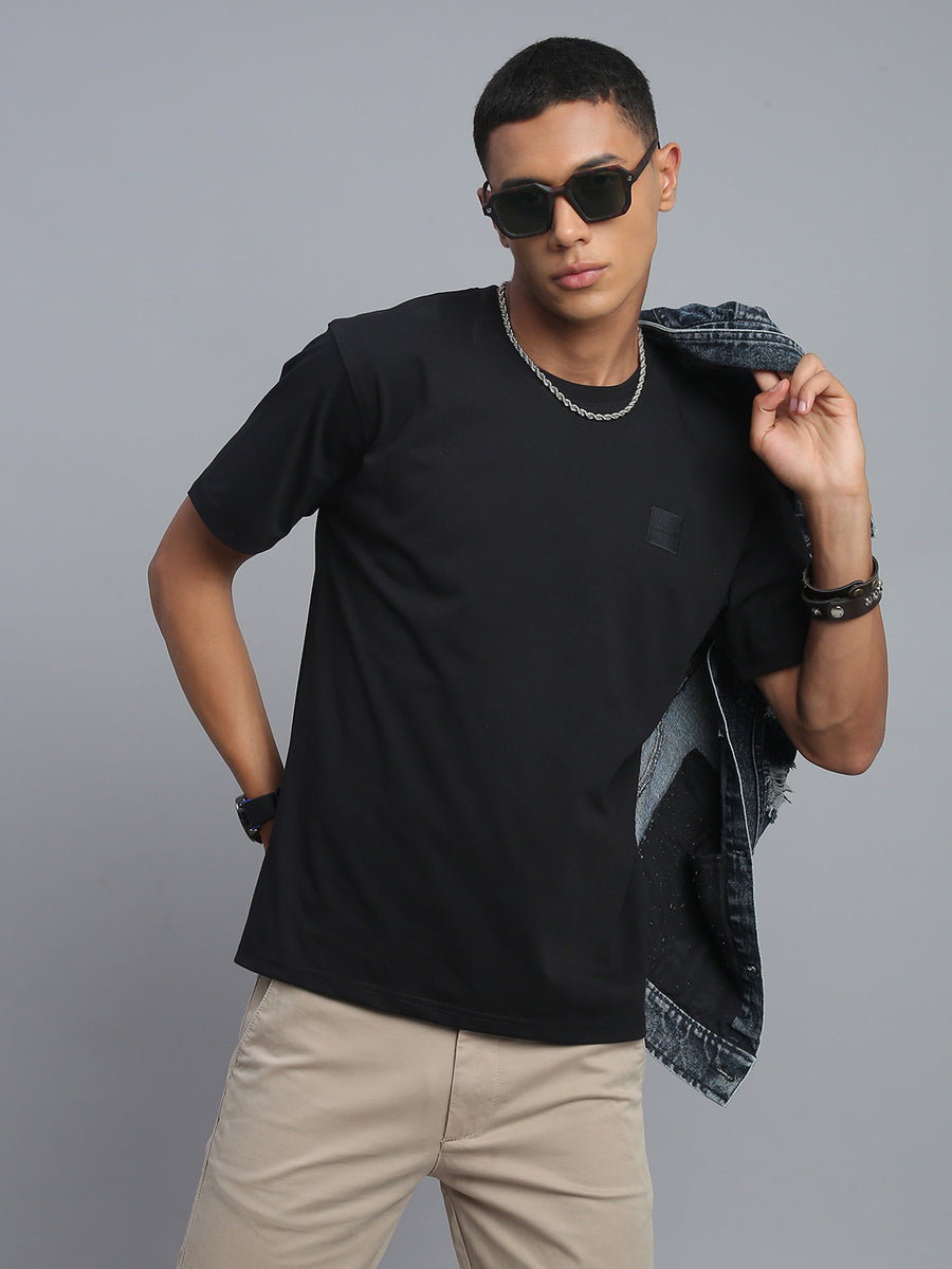 Black Polo Cotton T-Shirt