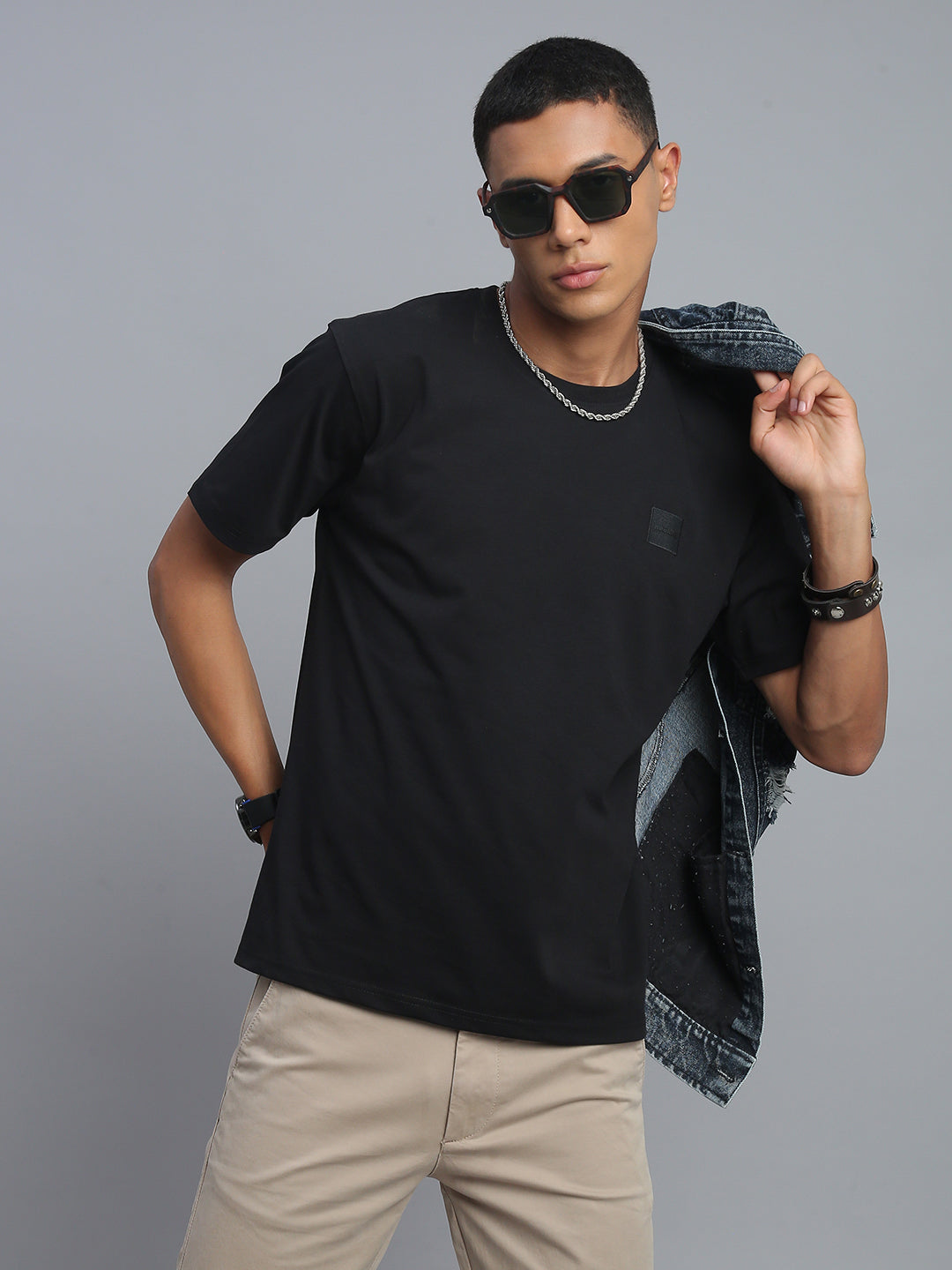 Black Polo Cotton T-Shirt