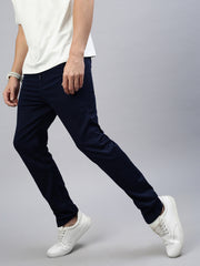 Dark Blue Slim Fit Cross Pocket Joggers