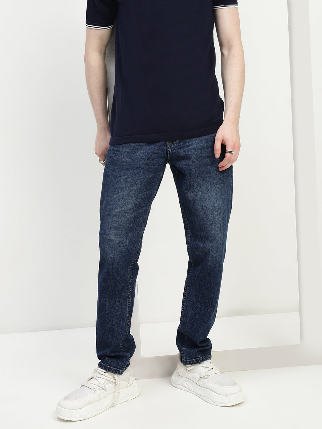 Dark Blue Relax Fit Stretchable Jeans