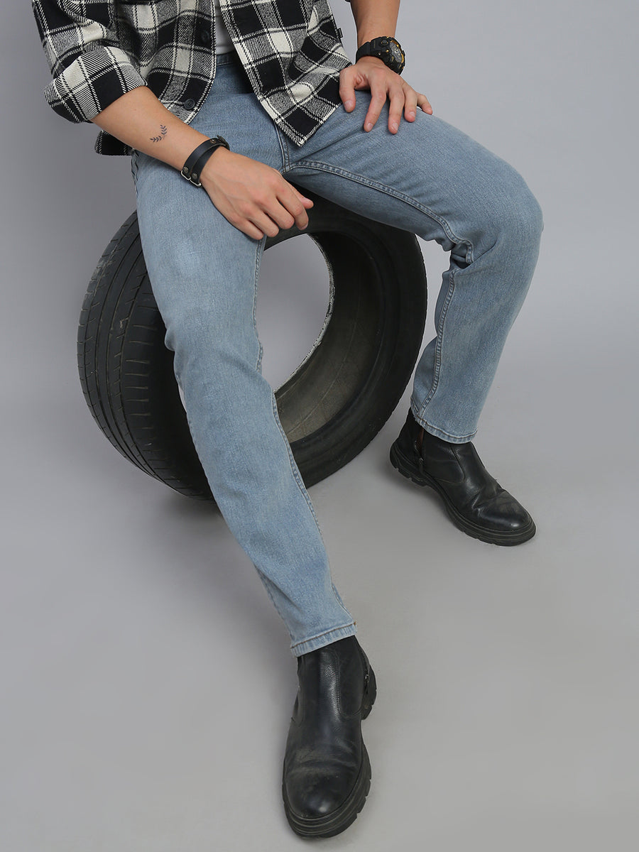 Light Blue Comfort Slim Fit Stretchable Jeans