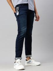 Blue Dark Vintage Slim Fit Stretchable Jeans