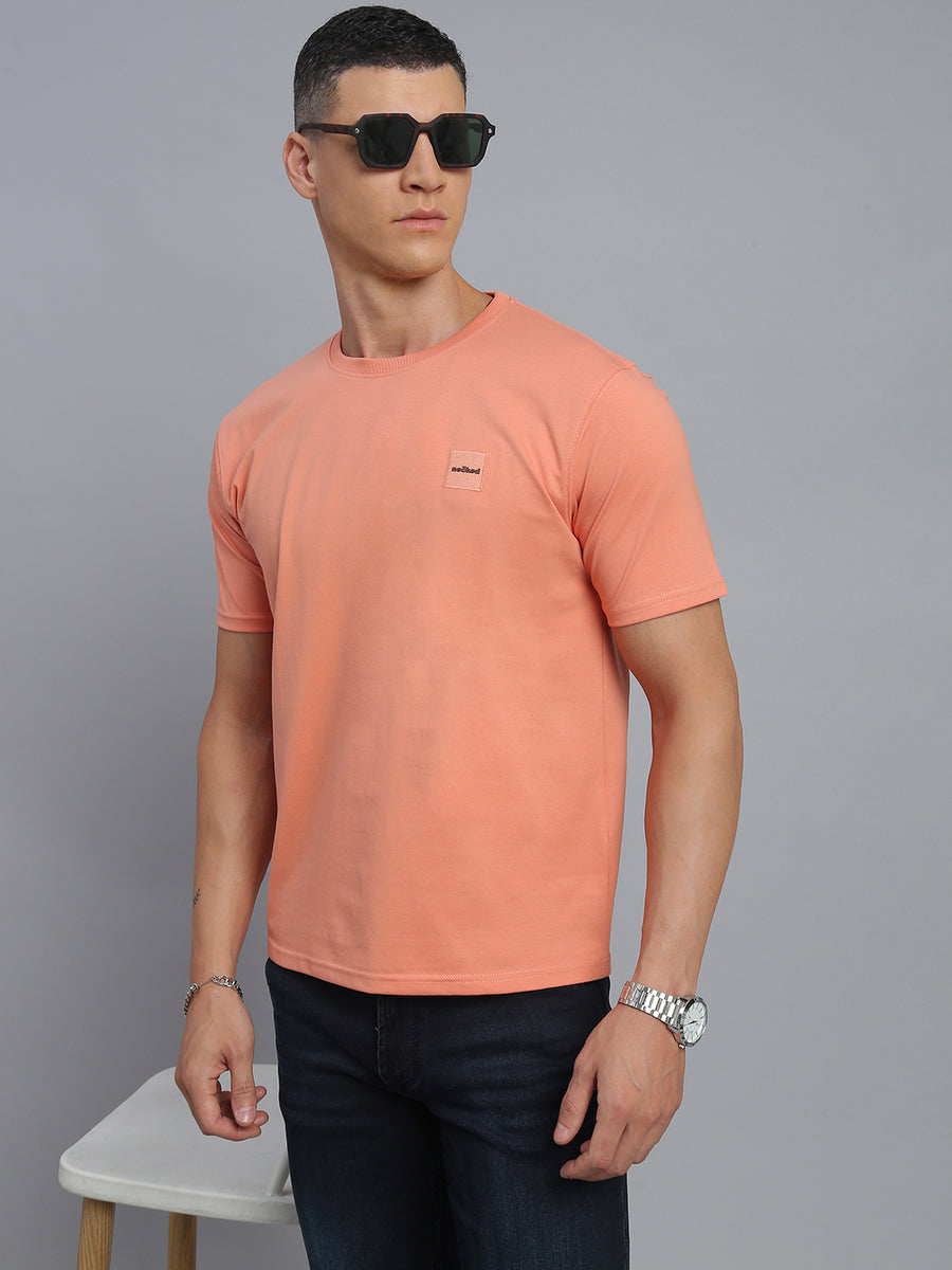 Rust Peach Polo Cotton T-Shirt