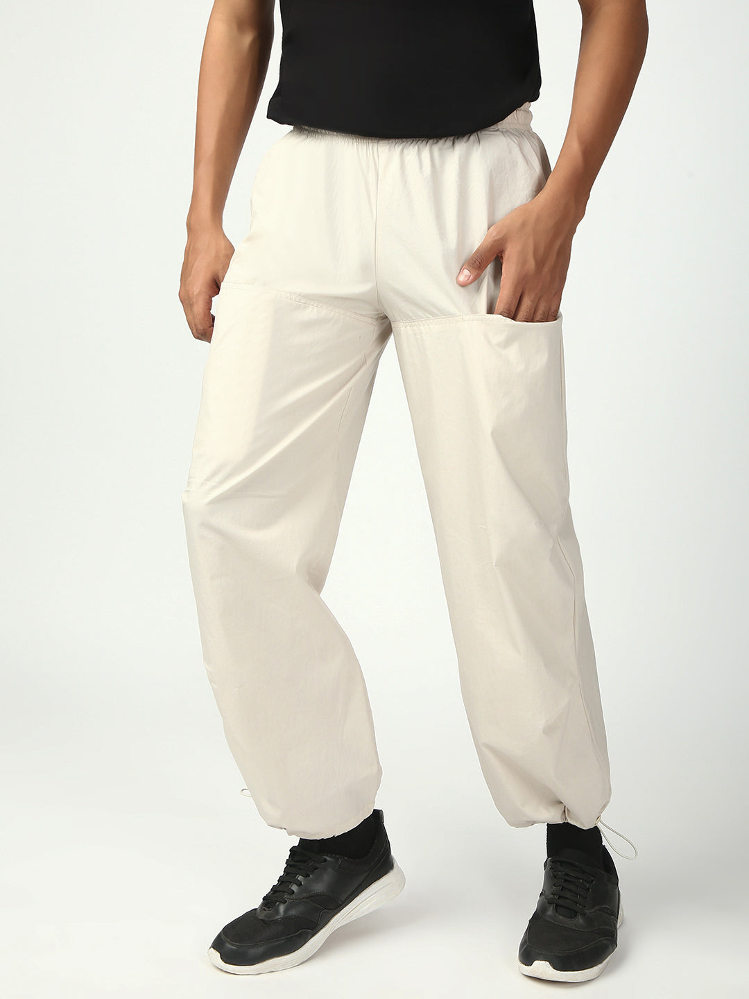 Cream Parachute Cotton Pant
