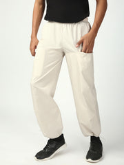 Cream Parachute Cotton Pant