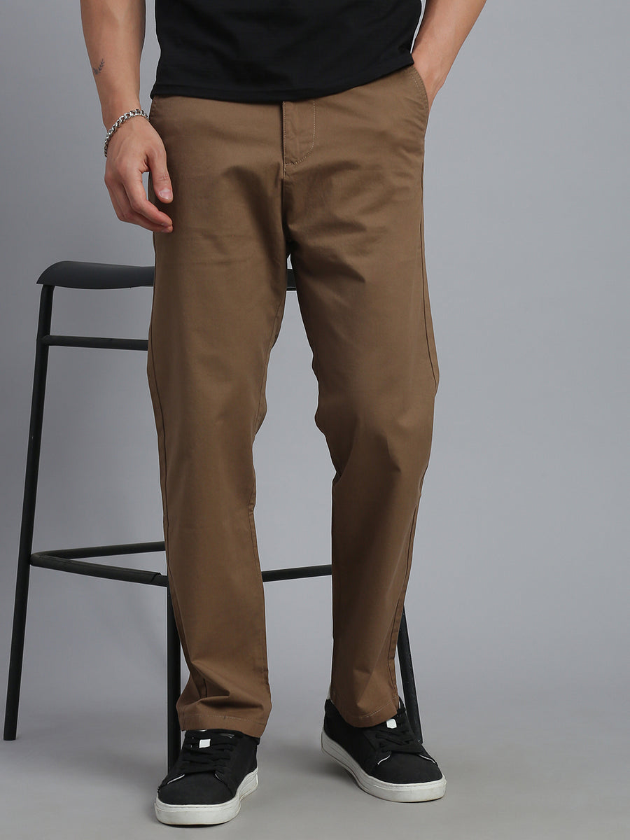 Camel Straight Fit Chinos Paint