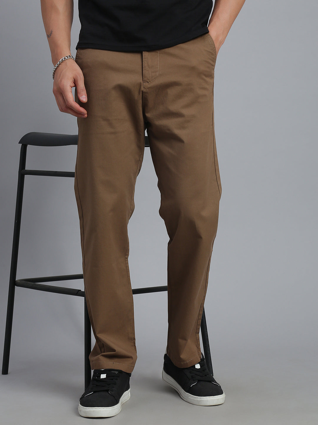 Camel Straight Fit Chinos Paint