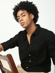Black Full Sleeve Slim Shirt With Pocket