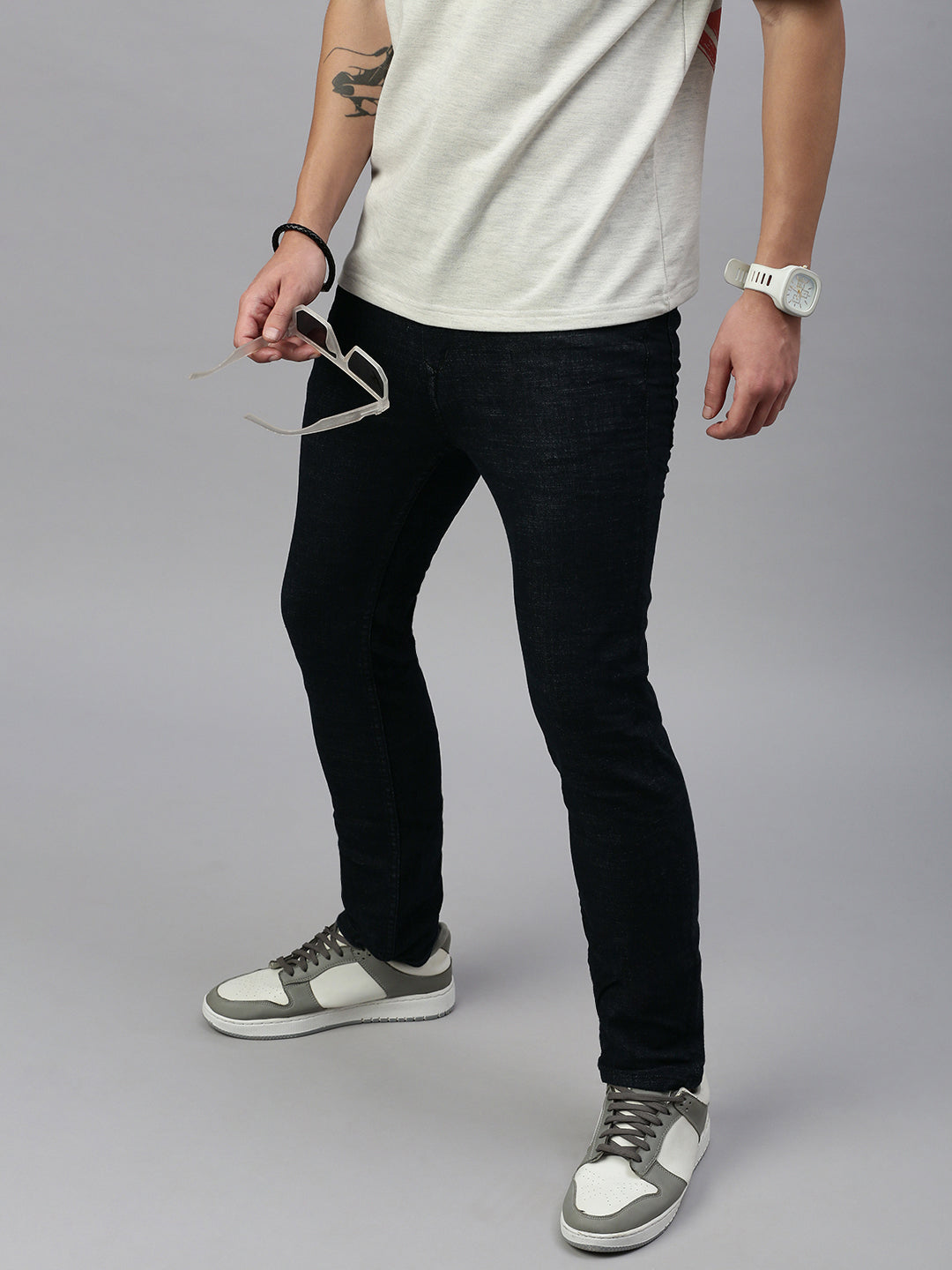 Dark Blue Straight Stretchable Jeans