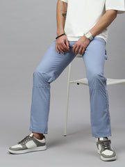 Sky Blue Straight Fit Men’s Cotton Pants