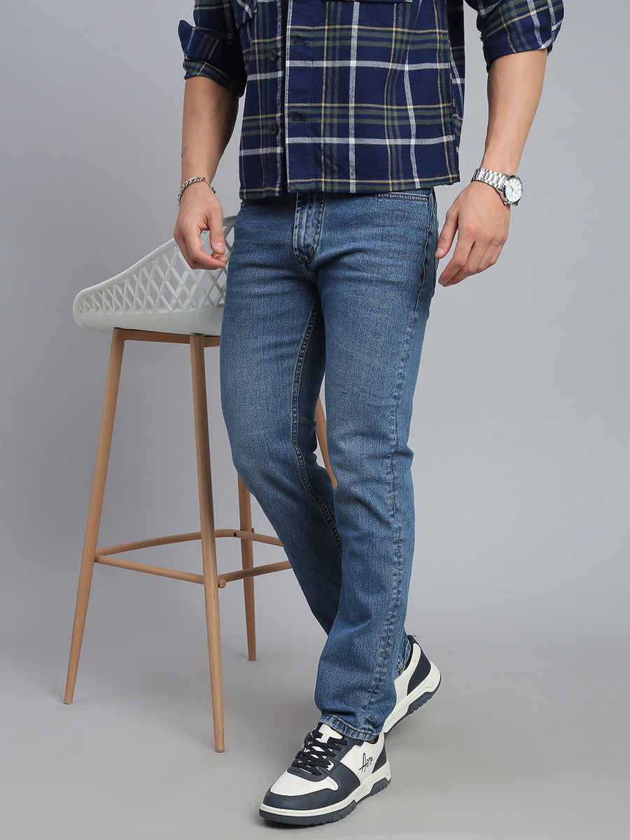 Blue Comfort Slim Fit Stretchable Jeans