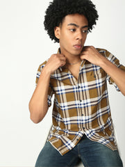 Checks Full Sleeve Relax Shirt With Pocket