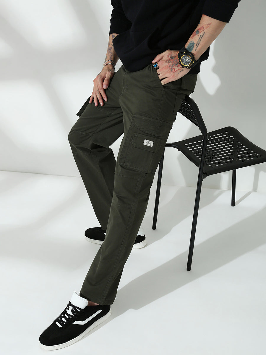 Drak Olive 7Pocket Regular Fit Cargo Paint