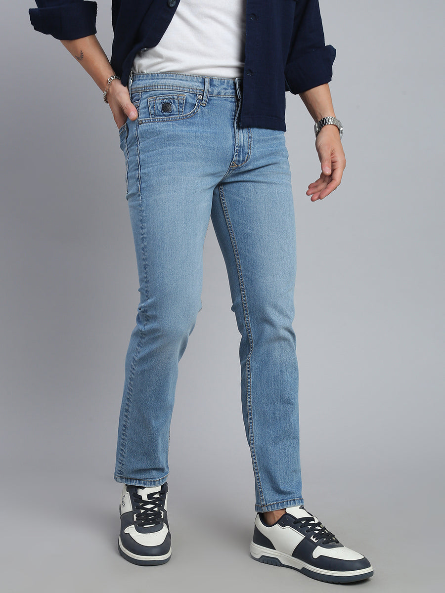 Light Blue Comfort Slim Fit Stretchable Jeans