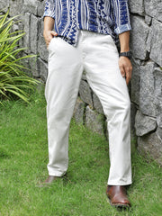 White Straight Fit Cotton Cross Pocket Jeans