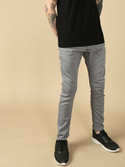 Gray Slim Fit Stretchable Jeans