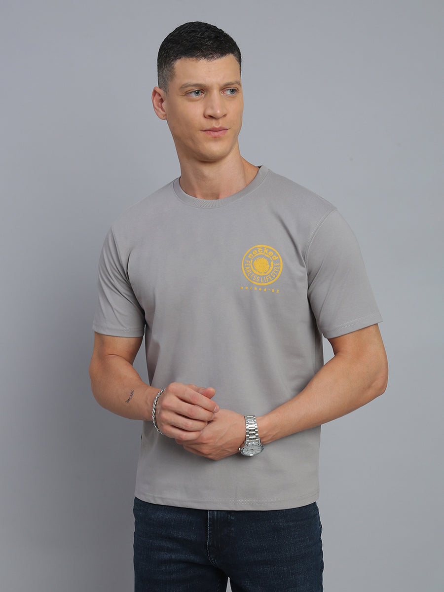 Grey Polo Cotton T-Shirt