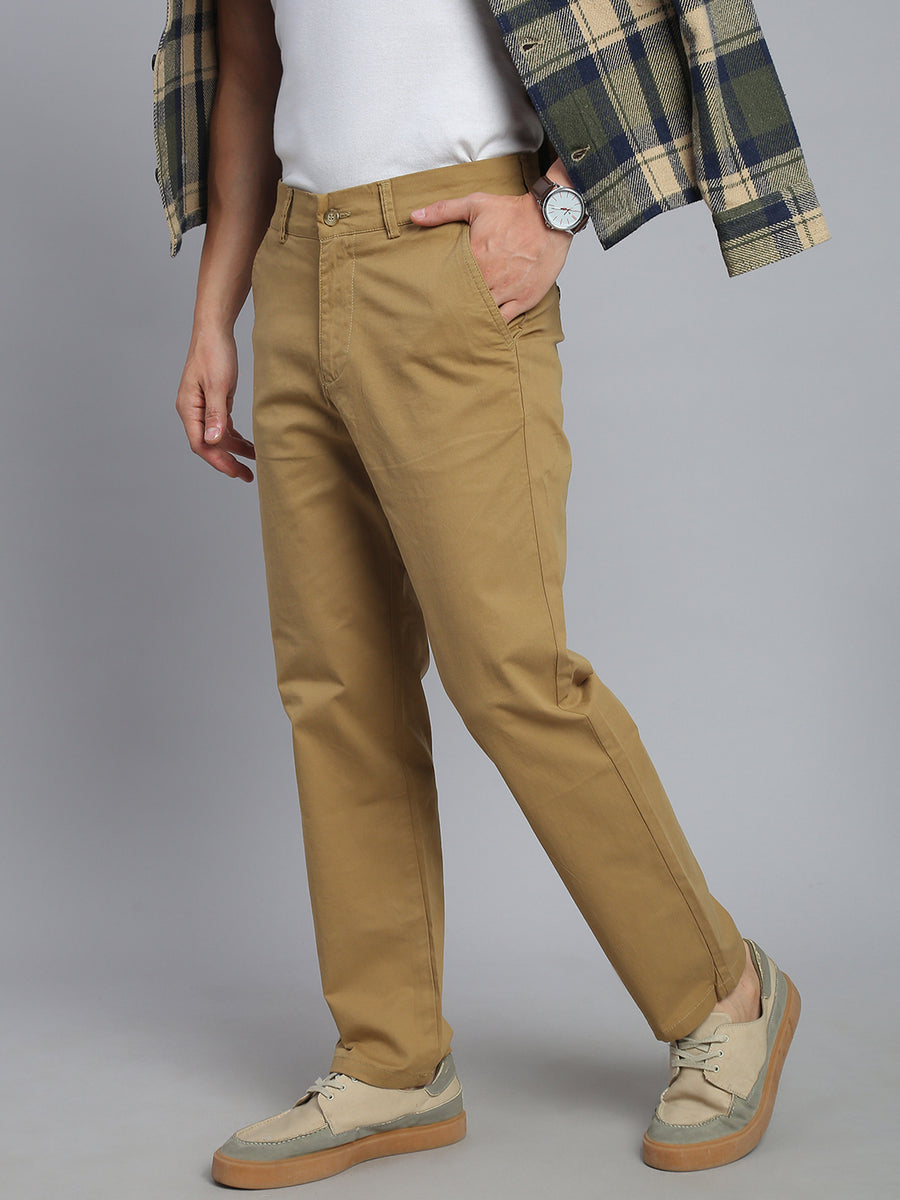 Khakhi Straight Fit Chinos Paint