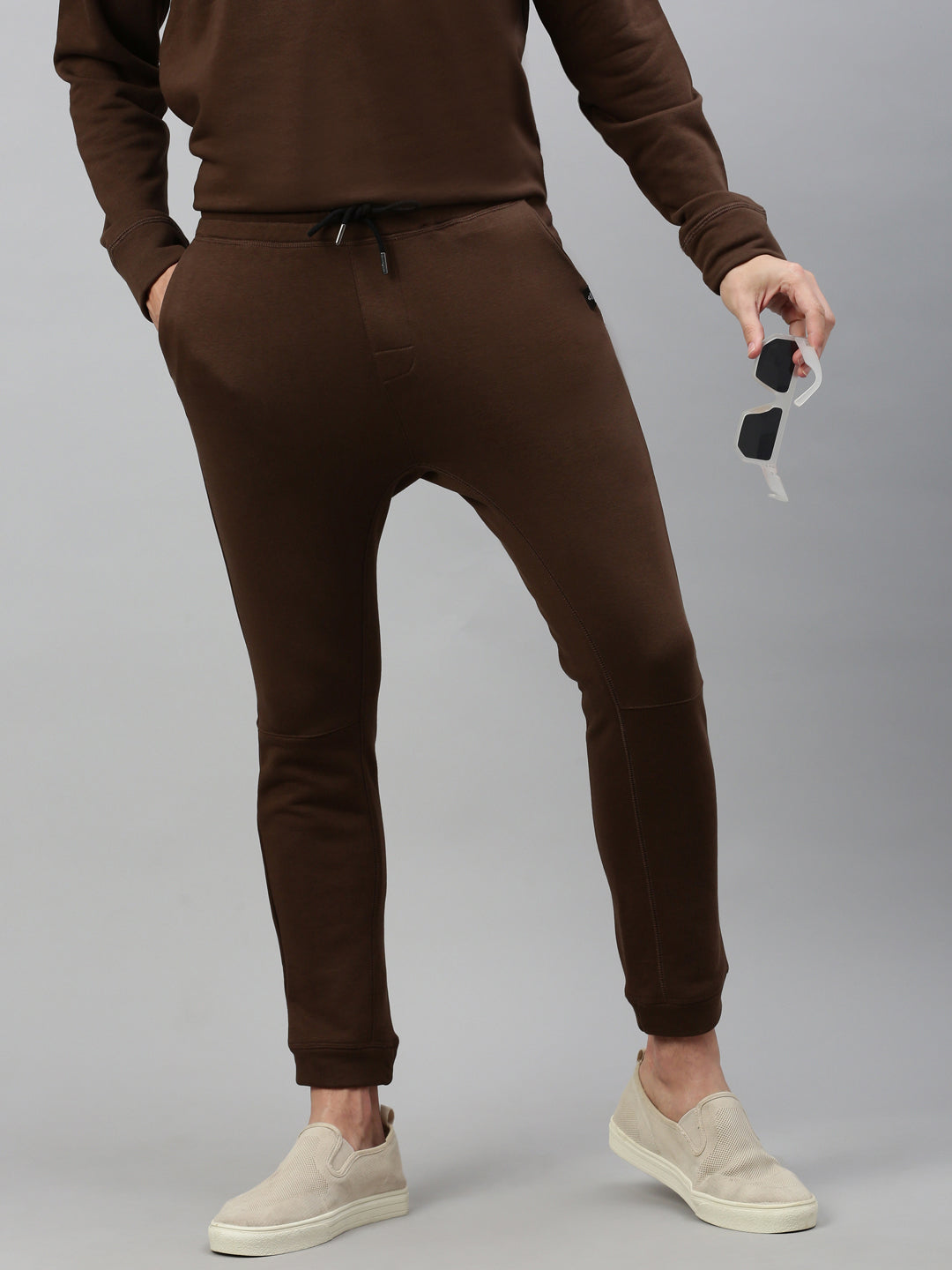 Brown Cotton Looper Men's Lower