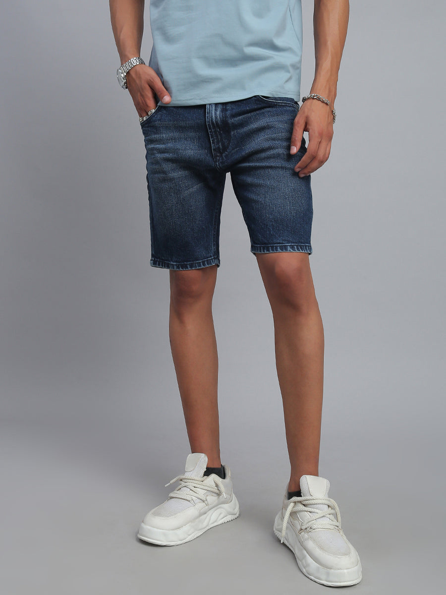 Blue Slim Fit Shorts