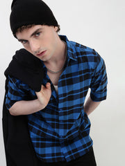 Oxford Checks Full Sleeve Slim Fit Shirt Without Pocket