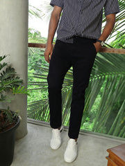 Black Slim Fit Men’s Cotton Pants