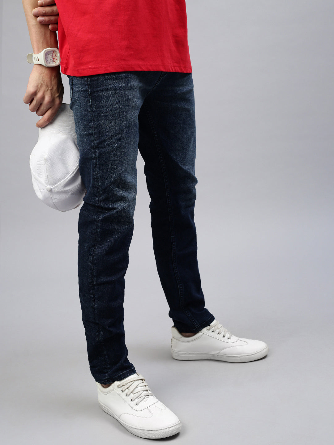 Vintage Yellow Blue Straight Stretchable Jeans
