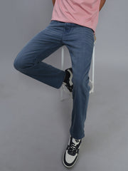 Light Indigo Blue Regular Straight Fit Stretchable Jeans