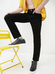 Black Selvedge Slim Straight Fit Stretchable Jeans