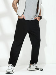 Black Relax Fit Track Pant