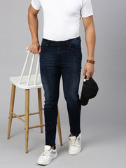 Vintage Dark Blue Washed Skinny Jeans
