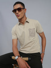 Cream Polo Cotton T-Shirt