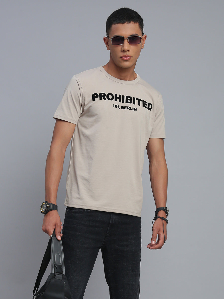 Beige Polo Cotton T-Shirt