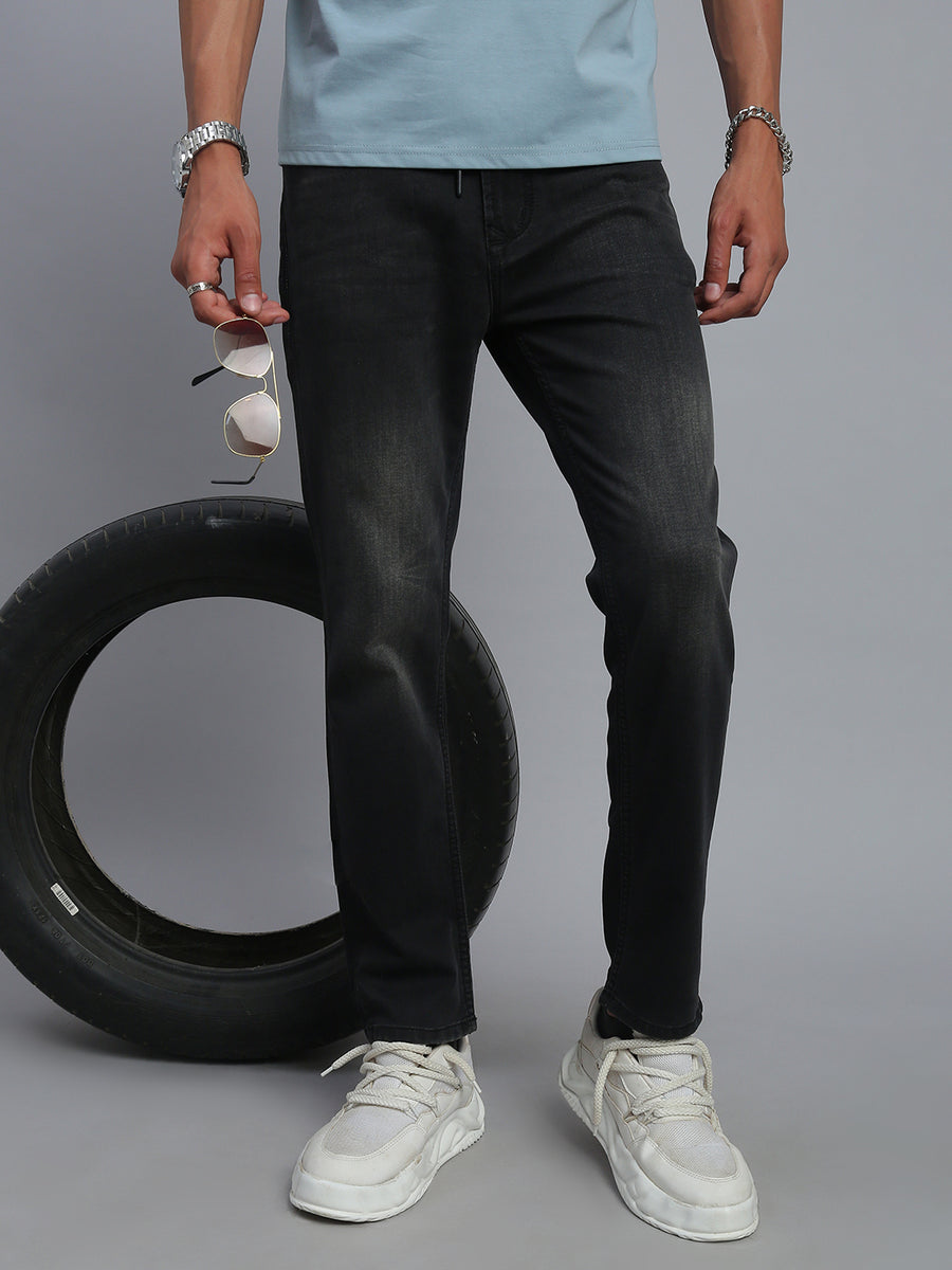 Carbon Black Relax Fit Stretchable Jeans
