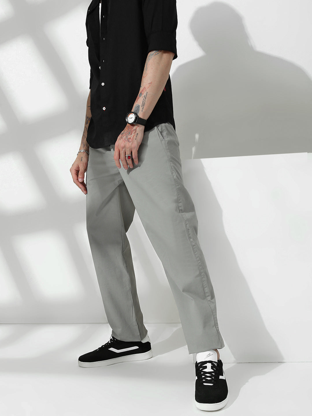 Stone Straight Fit Cotton Pant