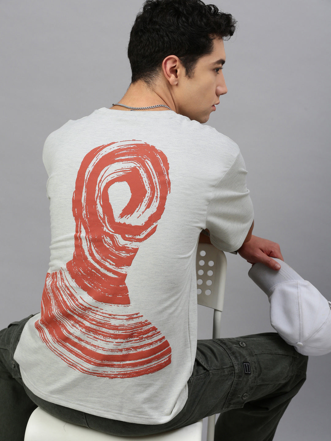 Printed Round Neck Oversize Half Sleeve T-Shirt