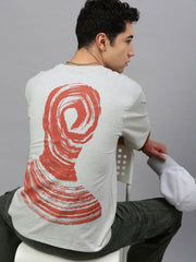 Printed Round Neck Oversize Half Sleeve T-Shirt