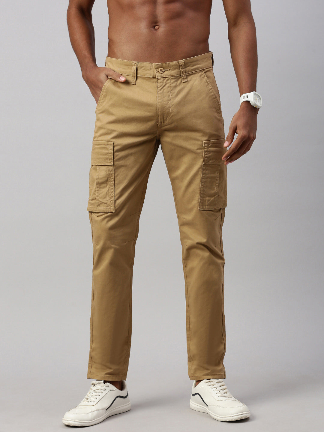 Khakhi men’s premium cotton cargo pants