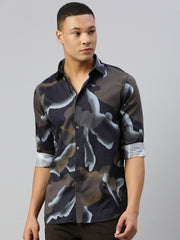Satin Print Shirt Without Pocket