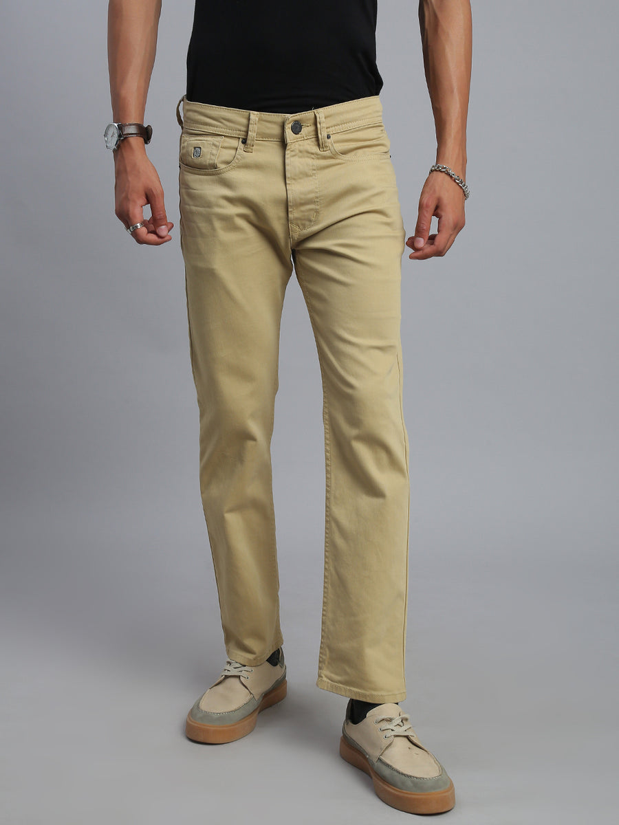 Soft Khakhi Comfort Slim Fit Stretchable Jeans
