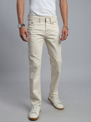 Cream Comfort Slim Fit Stretchable Jeans